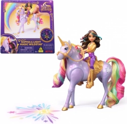 Sophia és Wildstar az Egyszarvú Akadémiáról mágikus fénnyel