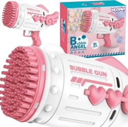 Woopie buborékfújó pisztoly 91 nyílással, rózsaszín