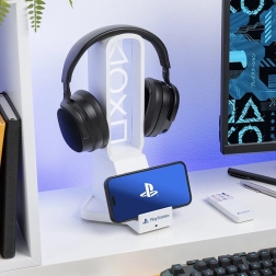 PlayStation LED fejhallgató- és telefonállvány USB‑C töltéssel