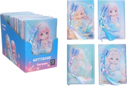 Vonalas jegyzetfüzet 14 × 21 cm – copfos sellő, 80 oldal