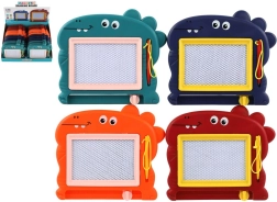 Mágneses rajztábla gyerekeknek dinoszaurusz formában, 4 színben