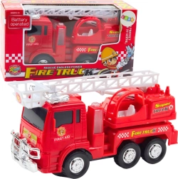 Tűzoltóautó mozgatható létrával, fényekkel és hangokkal