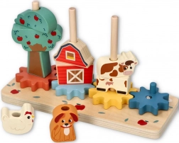 Fából készült puzzle fogaskerekekkel - Őrült farm