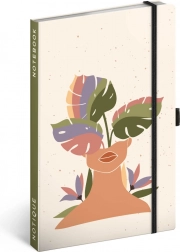 NOTIQUE Monstera vonalas jegyzetfüzet, 13 × 21 cm