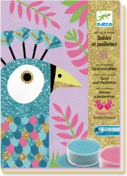 DJECO Homok- és csillámképek: Ragyogó madarak