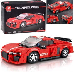 Technikai építőkészlet – piros sportkupé, 373 elem