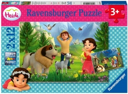 RAVENSBURGER Puzzle Heidi: Közös idő a hegyekben 2x12 darab