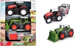 Dickie Toys FENDT mezőgazdasági járművek készlet (traktor, buldózer, pótkocsi) 9 cm