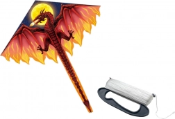 Nagy sárkány piros, hosszú farokkal 170 cm x 130 cm