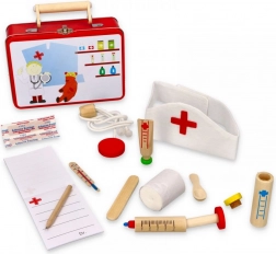 Fém orvosi táska gyerekeknek fa eszközökkel
