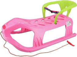 Műanyag szán háttámlával Baby Mix Snow Star rózsaszín