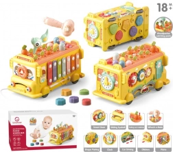 Oktató busz cseleszta és kalapács játékkal