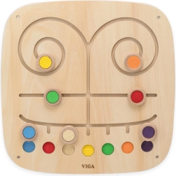Viga Toys manipulatív falitábla színes pályákkal
