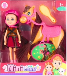 Lovagló babapróbabábu 15 cm kiegészítőkkel