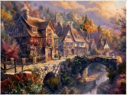 Norimpex számfestő készlet Vízközeli hegyi kisváros 40 × 50 cm