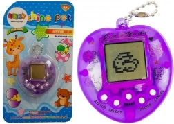 Elektronikus Tamagotchi játék lila rövid lánccal