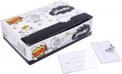 Átlátszó névcímke klipsszel és biztosítótűvel