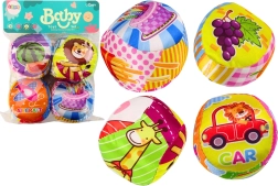 Puha színes oktató csörgő labdák 4 db-os készlet