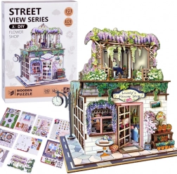 Fa 3D puzzle Virágüzlet fénnyel, 243 darab