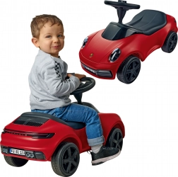 Piros Porsche 911 lábbal hajtós járgány dudával és csendes kerekekkel BIG