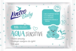 Linteo Baby Aqua Sensitive nedves törlőkendők gyermekeknek, 10 db