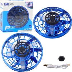 Repülő csészealj UFO LED világítással és giroszkóppal - Kék