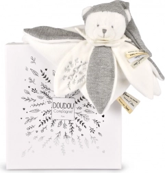 Ajándékcsomag Plüss mackó sapkával szürke