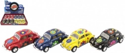Fém autómodell KINSMART VOLKSWAGEN Beetle 13 cm, felhúzós (pull-back), 4 szín