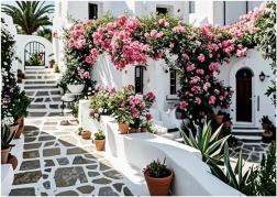 Gyémántfestés virágzó patio 30 × 40 cm