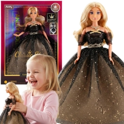 Woopie Royal Lily baba fekete-arany ruhában, 30 cm
