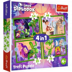 Puzzle 4 az 1-ben Sárkány Diplodoka Világa