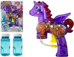 Lila egyszarvú buborékpisztoly