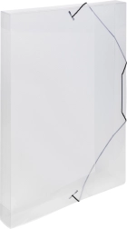 Irattartó doboz A4 gumival átlátszó