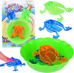 készségfejlesztő játék ugráló békák tálkával