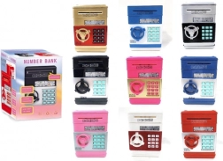 Pénztárgép alakú széf kóddal, fény- és hangeffektekkel