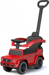 Gyermek lábbal hajtható MERCEDES-BENZ G-Class Baby Mix, piros, vezetőrúddal