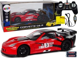 Sportverseny RC autó 1:18 Corvette C6.R piros 2.4G világítással