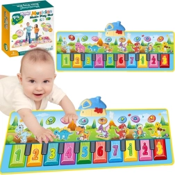 Zenei alátét Dinusie XXL 2 az 1-ben zongorával és 8 dallammal 110 cm