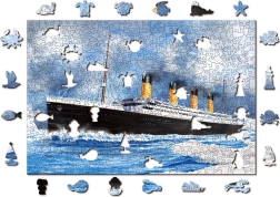 WOODEN CITY Fa puzzle Titanic 2 az 1-ben, 505 darab EKO