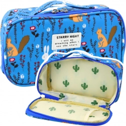 Iskolai tolltartó szervezővel és zsebbel kék 21,5cm