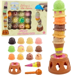 Ügyességi játék Fagylalottorony – színes gombócok, 17 darab