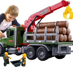 Teherautó Daruval Fával Való Szállításhoz Világítási és Hanghatásokkal