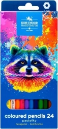 Hatszögletű színes ceruzák 24 db Mosómedve
