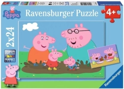 Peppa Malac: Boldog családi élet 2x24 darabos Ravensburger puzzle