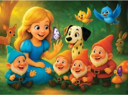 Fa kirakó – hercegnő és törpék, 40 darab WOODEN CITY