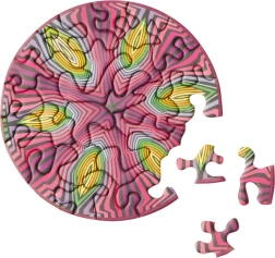 Curiosi kerek puzzle Picoli Hippie 33 darab