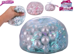 Antistress glamour labda ropogós golyókkal, 9,5 cm