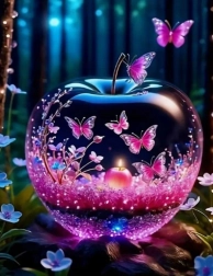 Gyémántfestés Üveg alma 30x40 cm