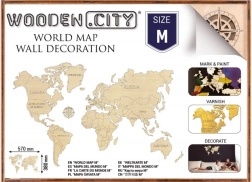 Fa világ térkép M 57 × 38 cm WOODEN CITY