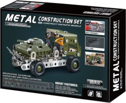 Fém építőkészlet Katonai autó tankkal
